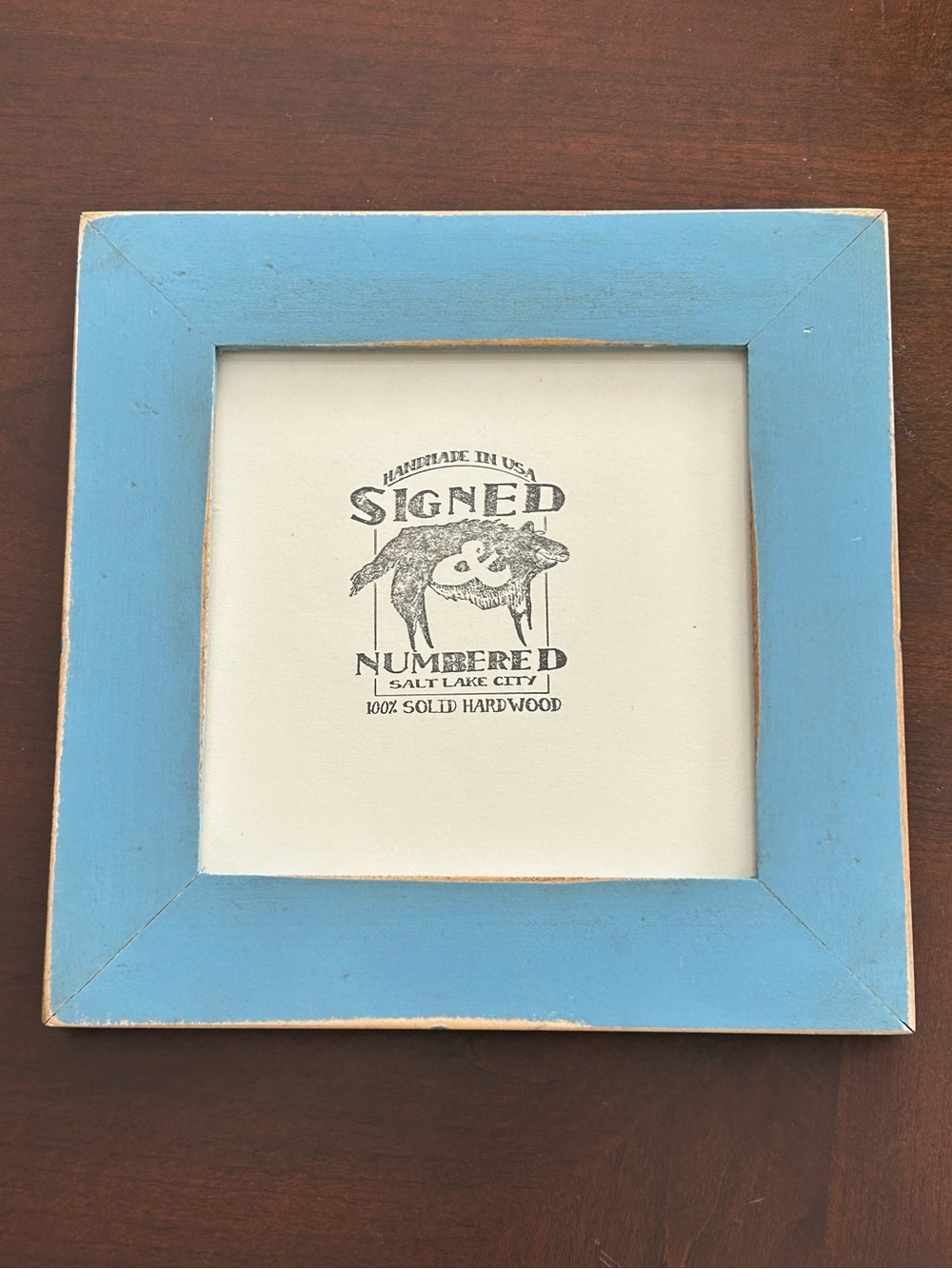 Signed & Numbered 6×6" Square Frame in Blue